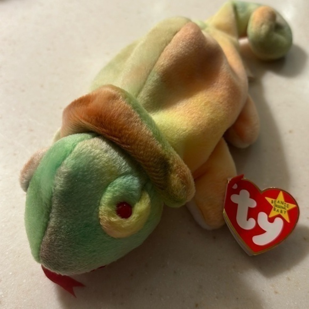 Ty Rainbow chameleon 1997 4th generation, original vintage, beanie baby